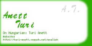 anett turi business card